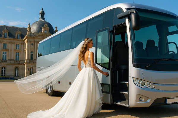 Luxury coach hire for wedding guest transport in London