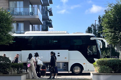 Tourists on a scenic journey with EBR's Coach hire